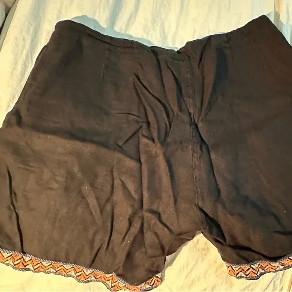 JOHNNY WAS- Boho Embroidered Black Women Drawstring Shorts.    SZ M - Picture 5 of 7